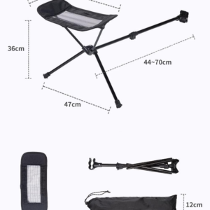Outdoor camping moon chair foot rest folding foot support half lying footrest folding chair universal tripod picnic lightweight carry