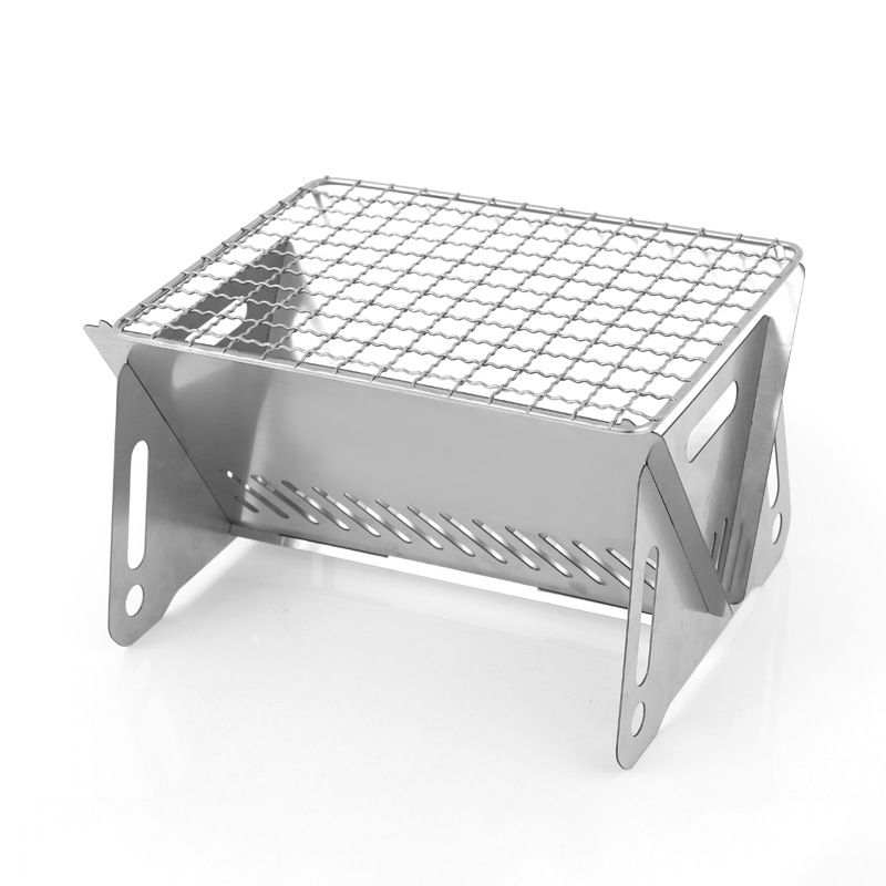 Outdoor folding barbecue removable stainless steel incinerator firewood stove camping portable assembly charcoal rack