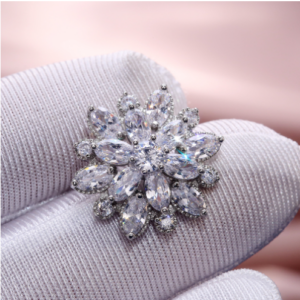 Cao Shi ebay new luxury sun flower double zircon women’s earrings Fashion women’s copper earrings accessories