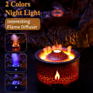 Volcano Fire Flame Air Humidifier Aroma Diffuser Essential Oil with Remote Control Jellyfish for Home Fragrance Mist Mak Smoking