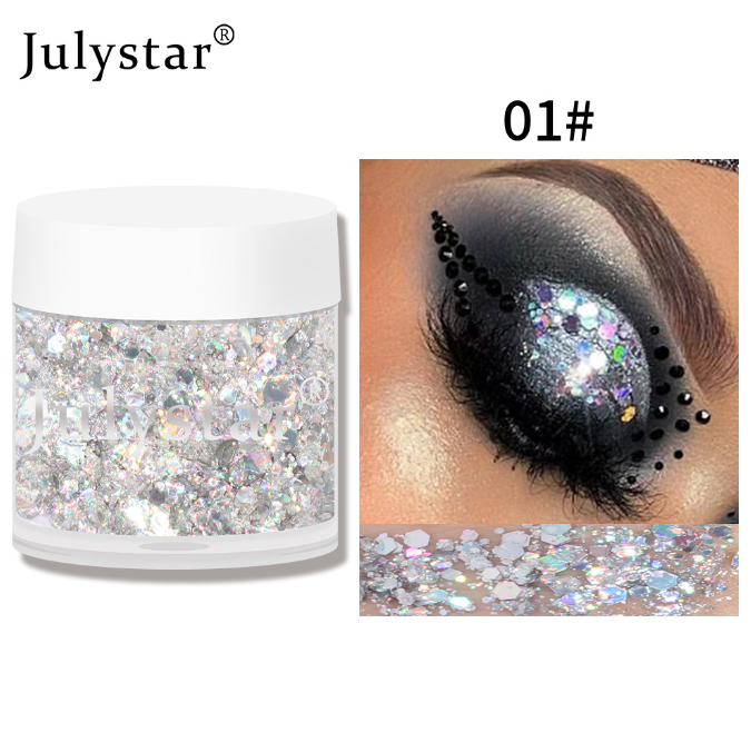 Cross-border beauty crushed diamond monochrome eyeshadow Christmas stage makeup eyeshadow liquid European and American makeup sequins gel eyeshadow wh