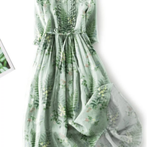 Fashionable and elegant art floral print dress