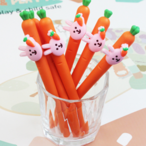 Cute Carrot soft glue Neutral pen Cartoon shape pen students learn creative stationery 0.5mm black pen