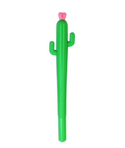 Cute cartoon pressure relief pen cactus soft glue neutral pen student creative stationery prickly pear shape pen
