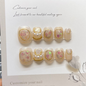 370 New Netflix with the same paragraph baroque girls pearl pure handmade wearable nail patch removable false nails