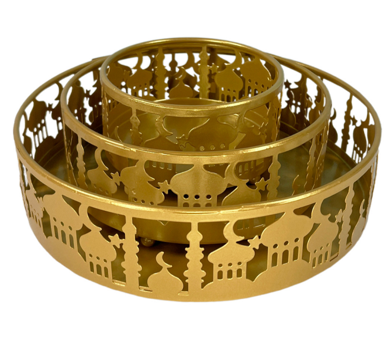 New holiday supplies dinner plate tray iron round tray home decoration home