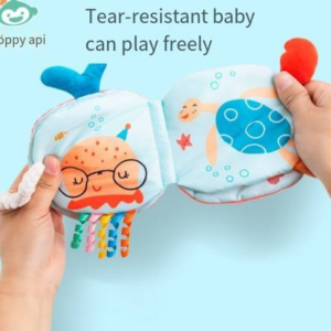 Happy monkey baby tail cloth book in June can chew and tear three-dimensional cognitive puzzle baby cloth book
