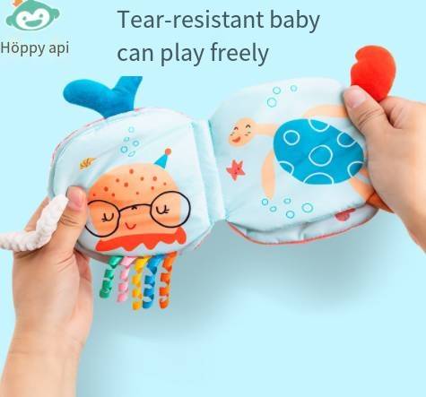 Happy monkey baby tail cloth book in June can chew and tear three-dimensional cognitive puzzle baby cloth book