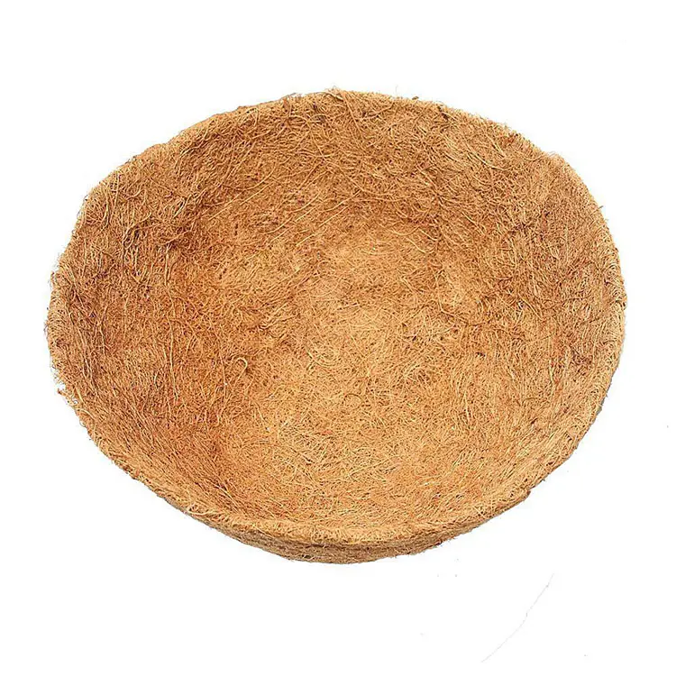 14-inch coconut silk flower basket hanging wall greenery coconut palm hanging basket semicircular flower pot home flower pot