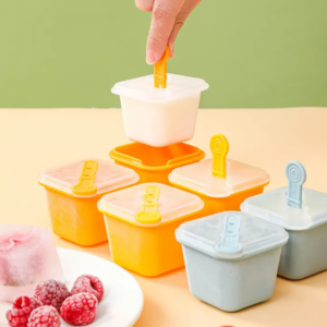 Quick-freeze DIY Sorbet Ice Lattice Box With Lid Homemade Sucker Stick Ice Lolly Cube Tray Popsicle Mold