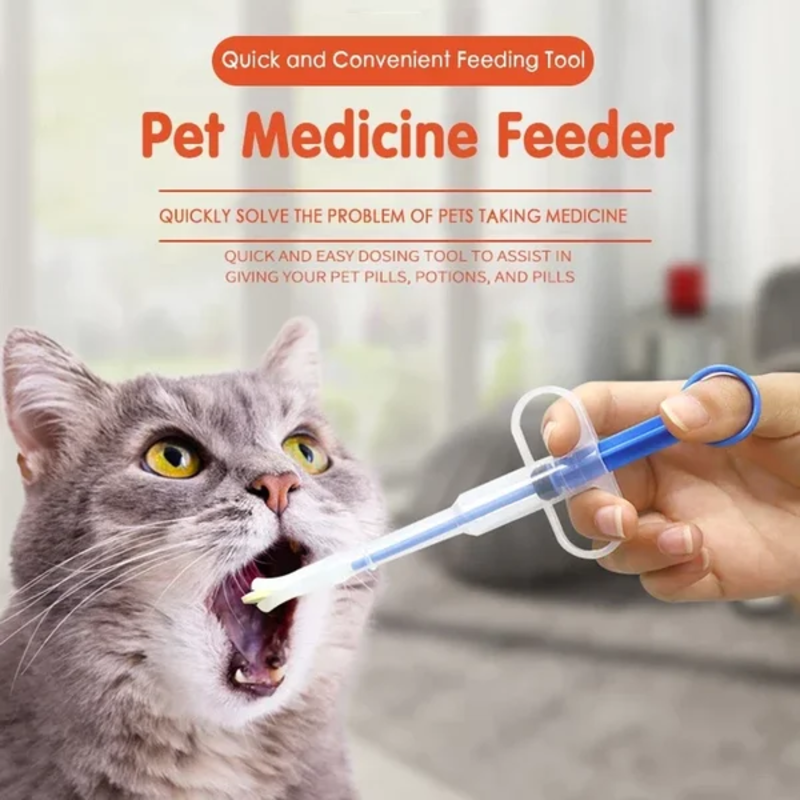 Syringe Push Pet Feeder Universal For Dogs And Cats