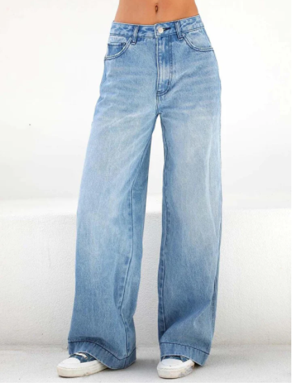 Slouchy High-Rise Wide Leg Jeans