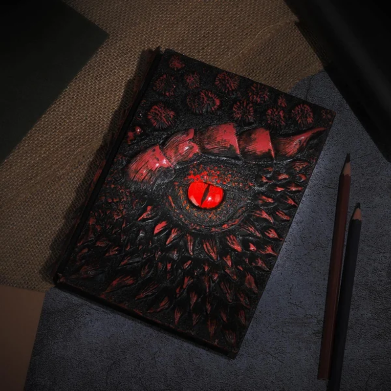 3D Retro Embossed Resin Cover Dragon Eye Notebook