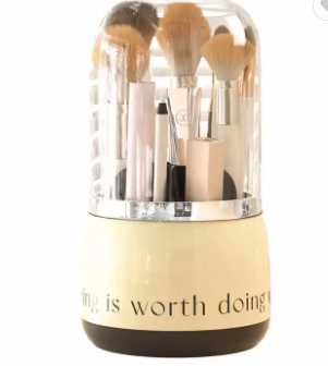 Custom logo eyebrow pencil lipstick Cosmetic Storage box 360 Rotation dustproof makeup brush organizer