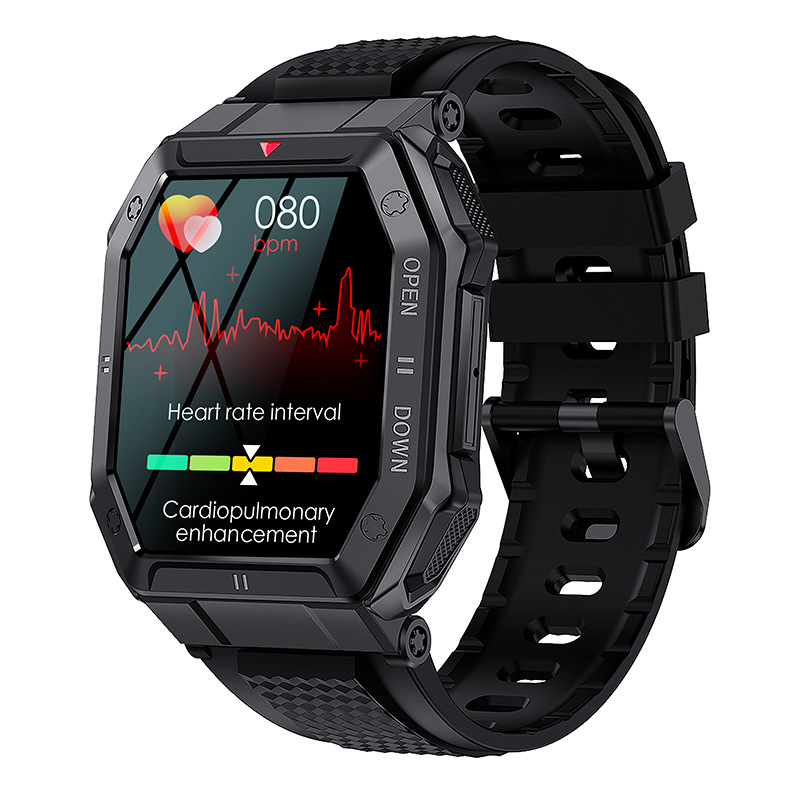 K55 new outdoor smart watch Bluetooth call heart rate blood pressure blood oxygen stopwatch music multi-sport mode