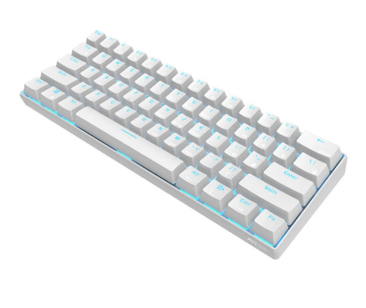 Royal Kludge RK61 Mechanical Keyboard bluetooth Wired Dual Mode 60% Golden / Ice Blue Backlit Gaming Keyboard - White Red Switch
