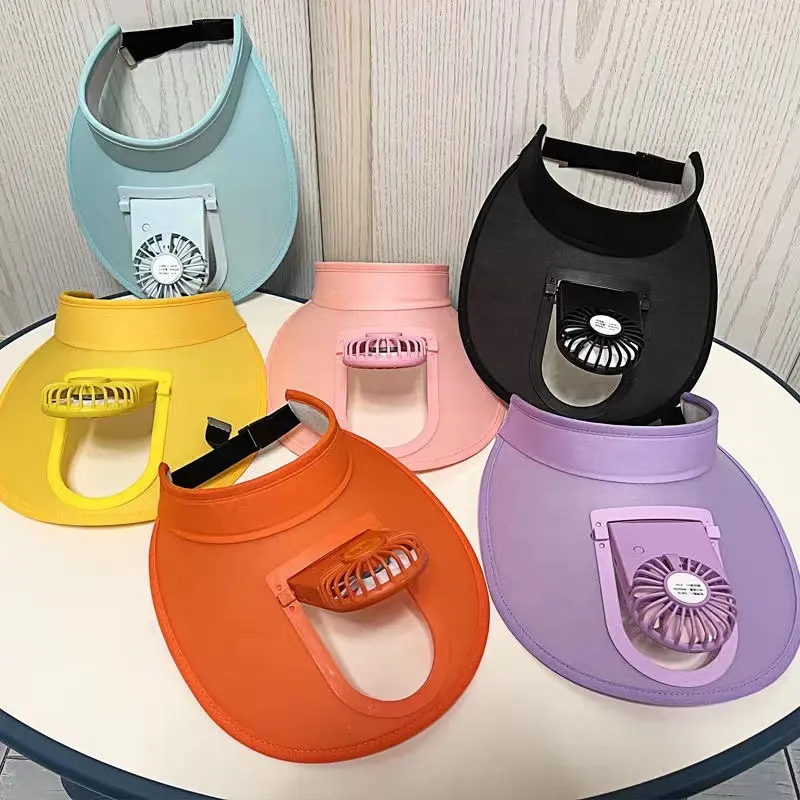 New fashion Fan Hat women kids can be charged USB sun visor travel beach hat
