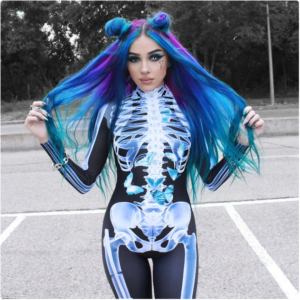 Early Halloween Promotion Cosplay Women Skeleton Bodysuit