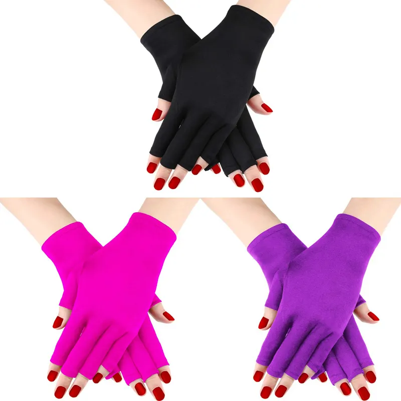 Art Skin Care Manicures Light Lamp Dryer Nylon Hand Protection Sunlight Anti UV Nail Gloves