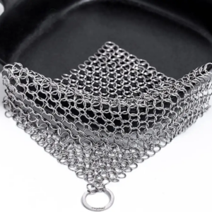 4 Inch Stainless Steel Cast Iron Cleaner Chainmail Pot Dish Clean Scrubber