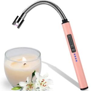 MLT170 Windproof Electric Rechargeable Arc Lighter with LED Battery Display Long Flexible Neck USB Lighter for Light Candles