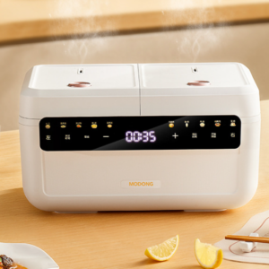 MODONG double-bladder rice cooker household intelligent multifunctional 4L large-capacity non-stick pot double-head integrated cooking rice cooker