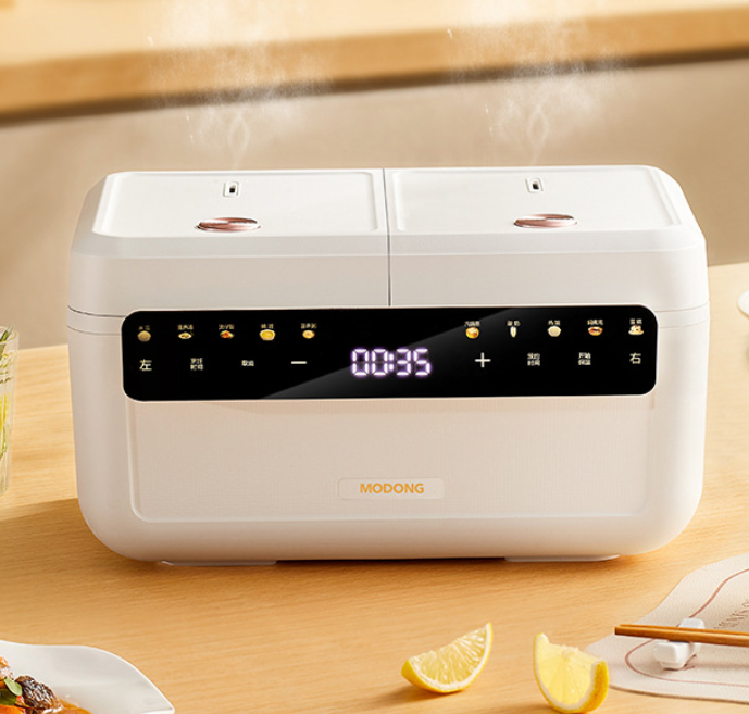MODONG double-bladder rice cooker household intelligent multifunctional 4L large-capacity non-stick pot double-head integrated cooking rice cooker