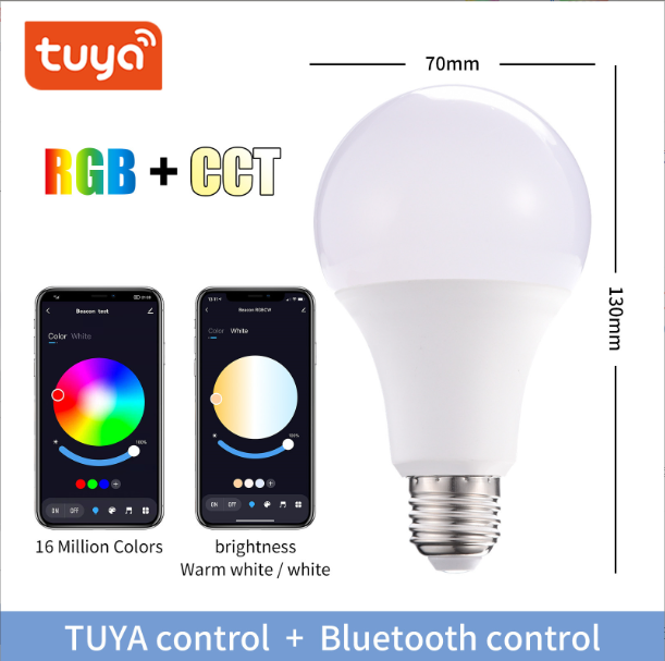 Tuya smart light bulb Bluetooth Bluetooth bulb light RGBCCT mobile phone control led bulb light five way