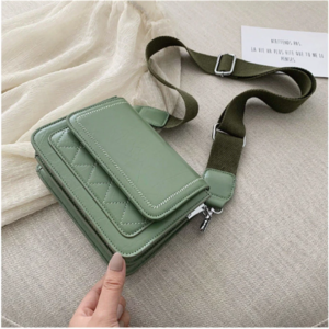 Bag Female New Fashion Broadband Ladies Shoulder Bag Diagonal Cross Bag Lingge Sewing Thread Hit Color Small Square Bag