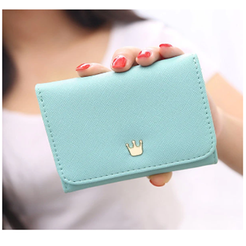 Women PU Leather Card Holder Coin Bag Cute Trifold Wallet
