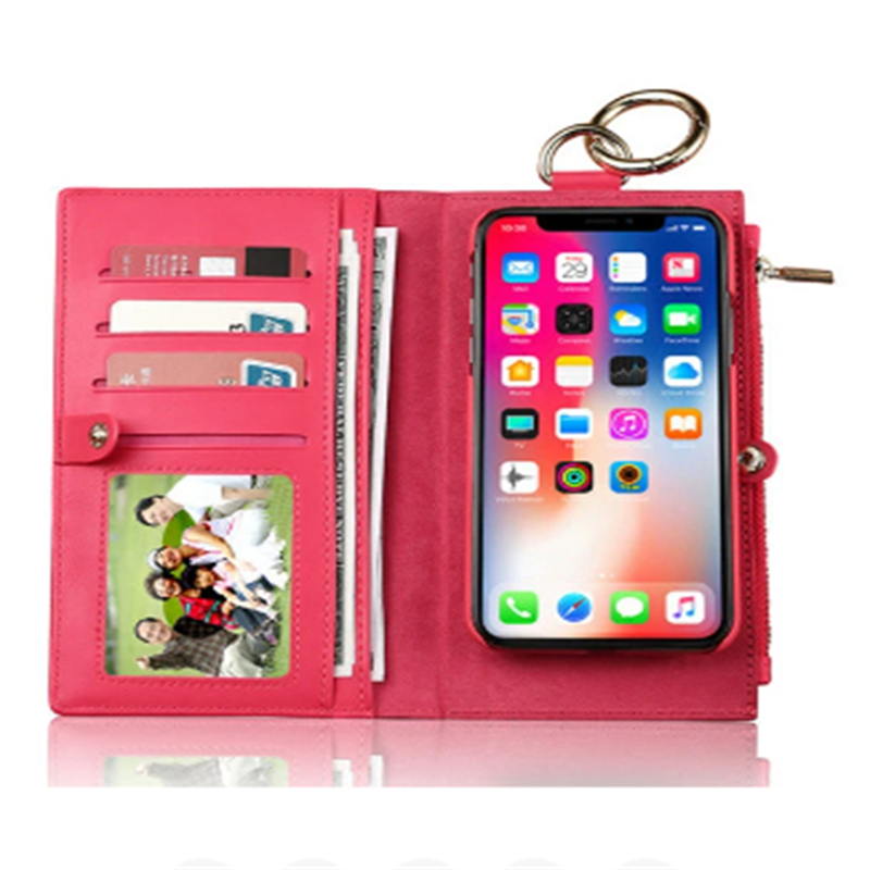 Men And Women Detachable Multifunction Genuine Leather Phone Cases For iphone 3 Card Slot Wallet