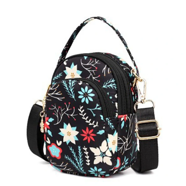 Women Print Floral Crossbody Bag Multi-pocket Phone Purse