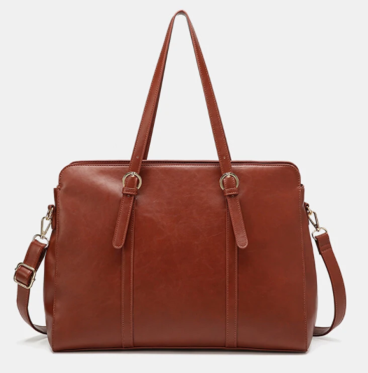 Faux Leather Multi-pocket Large Capacity 13.3 Inch Laptop Bag