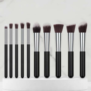 White Classic 10pcs/set 5 Large And 5 Small Makeup Brushes Including Eyeshadow Brush And Concealer Brush, Portable Makeup Brush Set Beauty Tools
