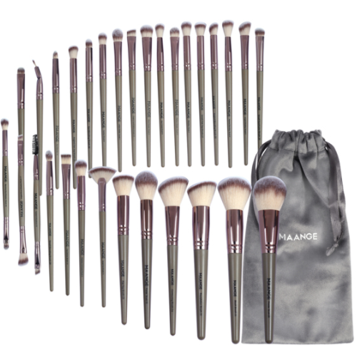 30pcs Makeup Brush Set With Storage Bag, For Blush, Foundation, Eyeshadow, Eyebrow, Lips