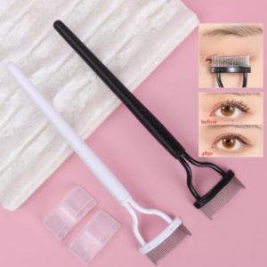 1 black straight handle stainless steel eye eyelashes brush fake eyelashes comb makeup tool