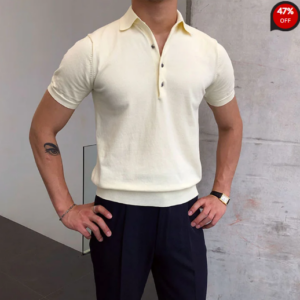 Gentleman Summer Casual Plain Knitted Polo Shirt
