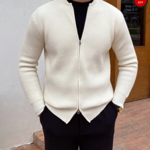Gentleman’s Elegant Plain Zipper Sweater