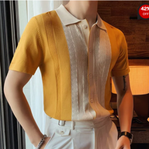 Vintage casual mens short-sleeved Polo shirt