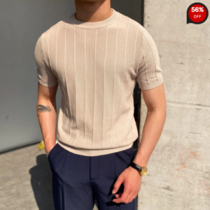Mens Round Neck Knitted T-shirt1