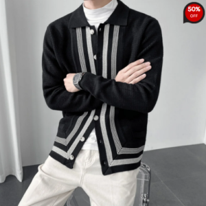 Men’s Elegant Lapel Knitted Cardigan Jacket