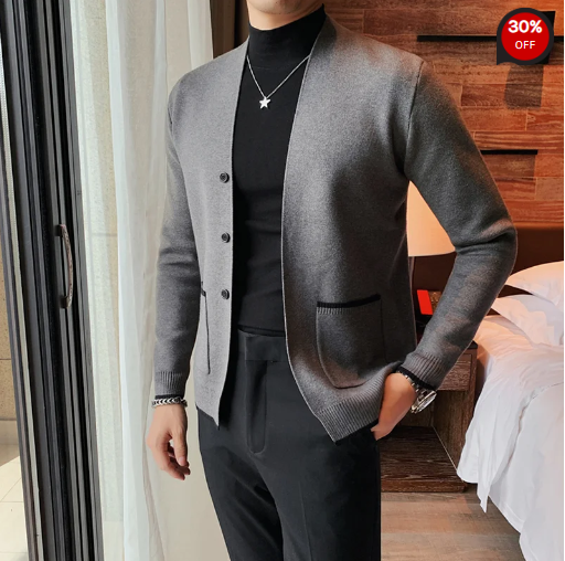 Mens Vintage Business Casual Knited Cardigans