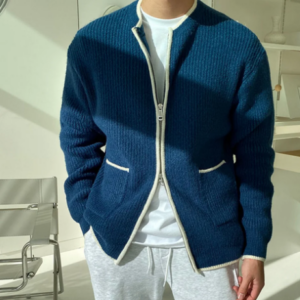 Gentleman’s simple Casual Zipper Knit Cardigan