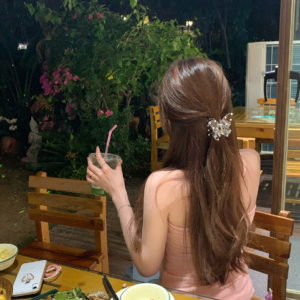 Light luxury transparent butterfly clip, high-end design, back of the head, hairpin, clip, headdress