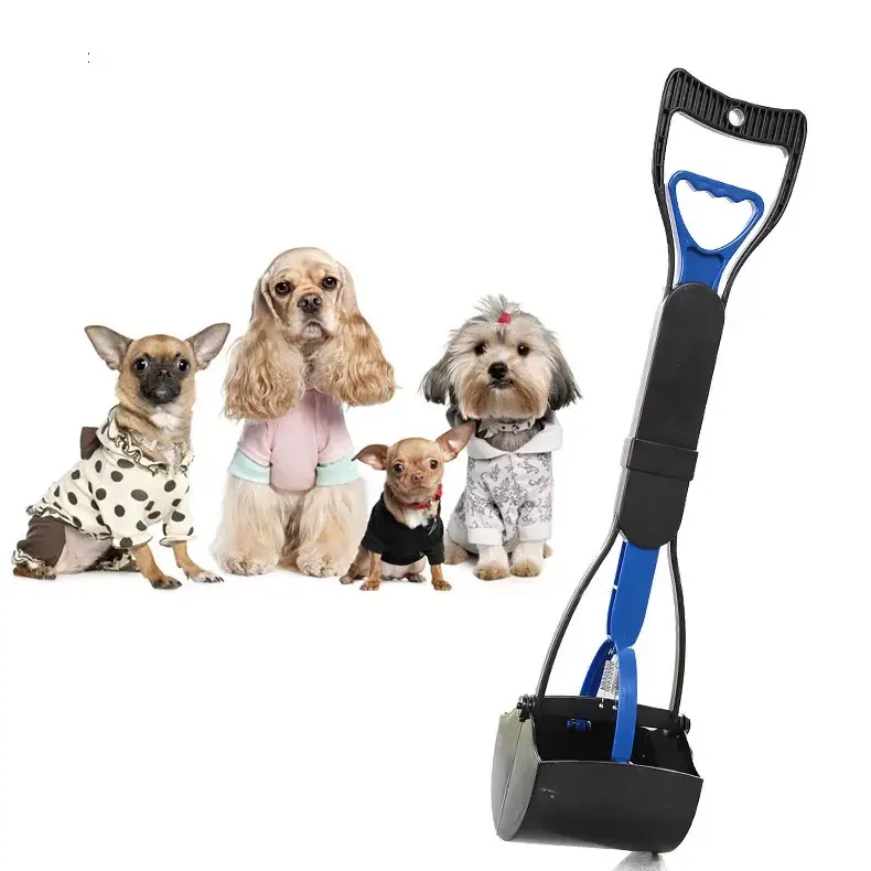 Pet Outdoor Cleaning Tool and long handle Dog Poop Scooper Poop Picker With Poop Bag Dispenser