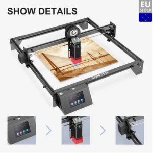 LONGER RAY5 10W Laser Engraver, 0.06×0.06mm Laser Spot, Air Assist, Touch Screen, Offline Carving, 32-Bit Chipset, WiFi Connection, Working Area 400×4