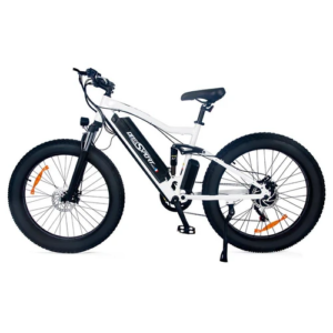 ONESPORT ONES1 Electric Bike 26 4.0 Inch Fat Tires 48V 500W Motor 10Ah Battery 25Km/h Max Speed Shimano 7 Speed – White