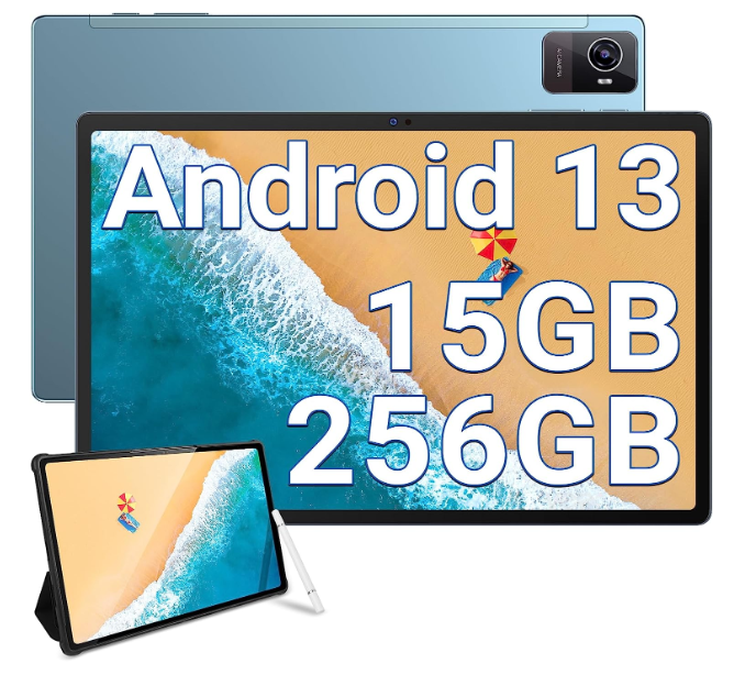 OUKITEL OKT3 Tablet Android 13, 10.5 Inch, 15GB RAM + 256GB ROM (TF 2TB) Gaming Tablet PC, 8250mAh Battery, 1920 1200 FHD+ Tablets, 16MP+8MP, Widevine