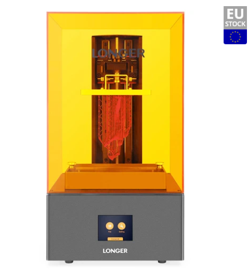 LONGER Orange 4K resin 3D printer, 10.5/31.5 µm resolution, parallel UV illumination, double Z-axis, liner guide, 118 x 66 x 190 mm