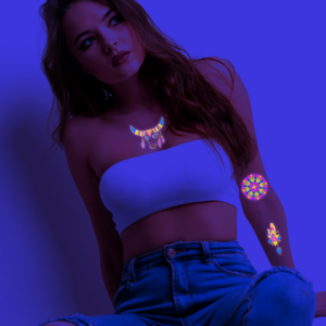 Fluorescent Bronzing Face Glow In The Dark DIY Body Art Transfer Paper Gold Totem Adults Tattoo Stickers